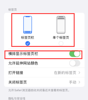 木里iPhone授权维修分享Safari浏览器如何切换标签栏位置 