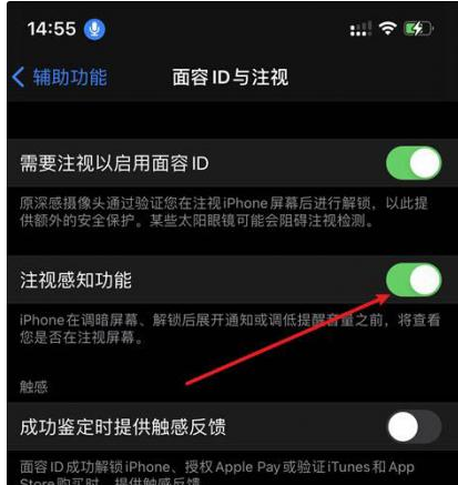 木里苹果14维修网点分享iPhone14注视感知功能有什么用 